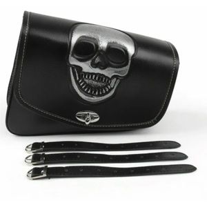Saddle Bag Motorcycle New Skull Storage Bag Leather Fashion